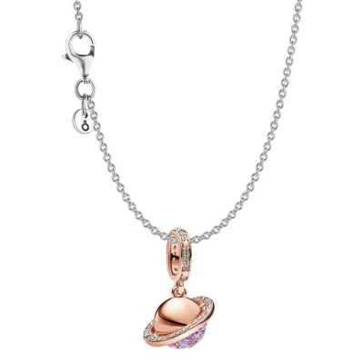 Abbildung von Pandora 28207 Damen Kette Planet Saturn Roségoldfarben Geschenkset