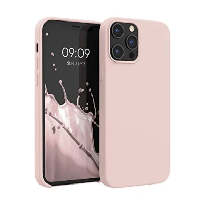 Abbildung von kwmobile Hülle kompatibel mit Apple iPhone 12 Pro Max Silikon Handy Case Handyhülle weiche Oberfläche kabelloses Laden Coconut Swirl