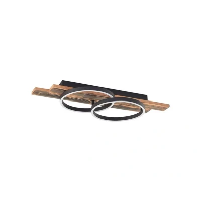 Abbildung von Lindby LED Deckenleuchte Sentoa, Holz, 75 cm lang, 3.000 K