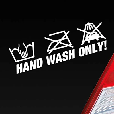 Abbildung von Hellweg Druckerei Hand Wash Only Tuning Lustig Spruch Auto Aufkleber Sticker Heckscheibenaufkleber