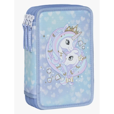 Abbildung von Beckmann Federmäppchen Dreifach, Unicorn Princess Ice Blue