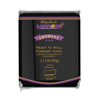 Abbildung von Dekozauber24 Premium Fondant, 500g, Rollfondant, in 17 Farben, weich und biegsam, essbar, Tortendeko Kuchen Deko (Schwarz)
