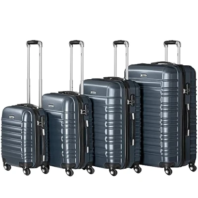 Abbildung von Zelsius Koffer Set 4 Stück, Anthrazit ABS Hartschalenkoffer mit Zahlenschloss, Rollen und Innen Trennwand Handgepäckkoffer, teilig, Trolley, Groß, Luggage