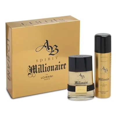 Abbildung von AB Spirit Millionaire by Lomani for Women Geschenkset 3,3 oz EDP Spray, Body Lotion
