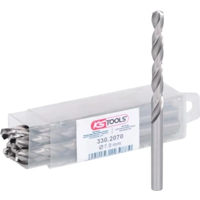 Abbildung von KS TOOLS 330.2070 Metallspiralbohrer 109, 69 118 rechtsschneidend Schnellarbeitsstahl, Metall, Holz, Kunststoff