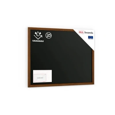 Abbildung von ALLboards Kreidetafel Wasserfest mit lackiertem Holzrahmen 120x90cm, Schwarz, Schreibtafel, Kreide