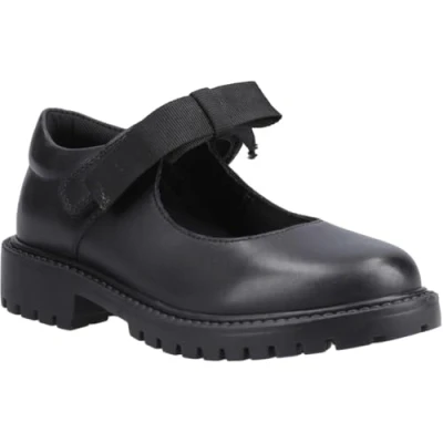 Abbildung von Hush Puppies Astrid Schleife Leder Mädchen Schwarz Schuhe