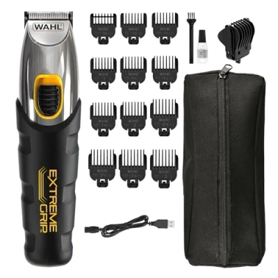 Abbildung von Wahl Bartschneider Extreme Grip, 19 teiliges Akku Set, Rutschfester Griff, Lithium Ionen Technologie, USB Aufladung