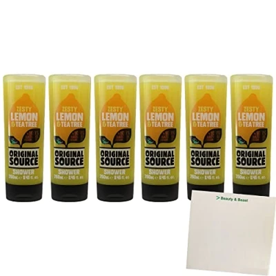 Abbildung von Original Source Zesty Lemon &amp; Tea Tree Duschgel 6er Pack (6x250ml Flasche) + usy Block