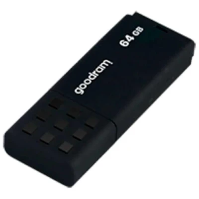 Abbildung von goodram USB Speicherstick mit 64GB UME3 3.0 DatenSpeicherung Pen Drive Lesegeschwindigkeit bis zu 60 MBs Anti Rutsch Memory Stick Flash Laufwerk Schwarz 10,3 x 12,3 1,2 cm