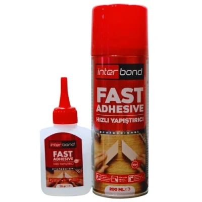 Abbildung von Interbond Sekundenkleber Set Extra Stark Kleber 50g mit Aktivator Spray 200ml Textilkleber, Montagekleber, Stoffkleber und Keramikkleber Alleskleber für Kunststoff, Metall Holz