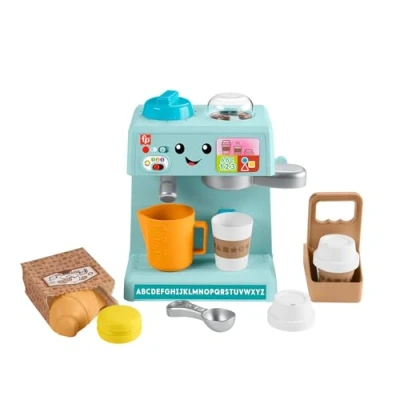 Abbildung von Fisher Price Kleinkinderspielzeug Mein Barista Set mit Lernstufen und 10 Teilen, ab 18 Monaten, mehrsprachige Version, HYT00
