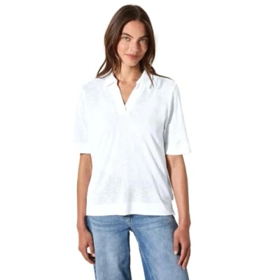 Abbildung von Cecil Poloshirt IN Leinenoptik Poloshirt, Damen, Größe: XL, Weiß