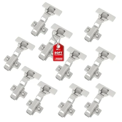 Abbildung von SO TECH® Türbeschlag SMOOTH Topfband T52 Scharnier Mittelanschlag Komplettset (10 St), 10er Set Standard gedämpft mit Kreuzplatte