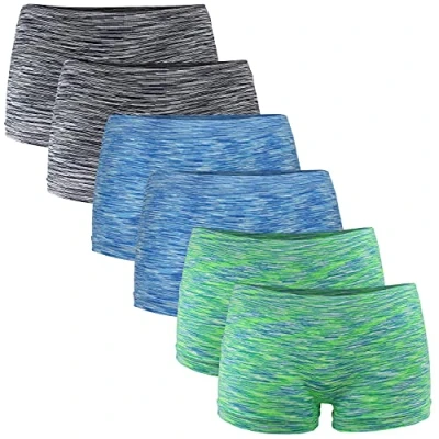 Abbildung von Fabio Farini 6ER PACK Hipster Boxer OHNE Seitliche NAHT Panties, Damen, Größe: 34, Neon grün blau schwarz