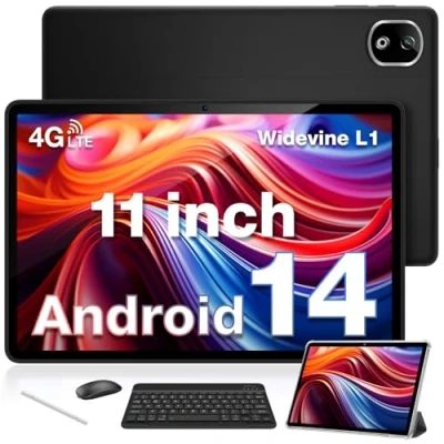 Abbildung von DOOGEE T30E Android 14 Tablet 11 Zoll, mit Tastatur +Case+ Stift + Maus, 9GB RAM +128GB ROM (1TB TF), 8000mAh, LTE, 13MP Kamera, Octa Core, 4G Dual SIM Tablet/OTG/GPS/Widevine L1