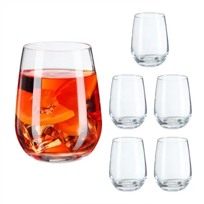 Abbildung von Relaxdays Trinkgläser 6er Set, Wassergläser, spülmaschinenfeste Getränkegläser, Saft, Limo, Eistee, 400 ml, transparent