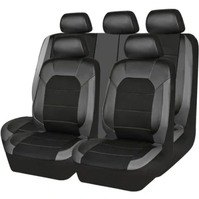 Abbildung von FAMAQ Auto Sitzbezüge Sets für Volkswagen VW Tiguan 2. Gen SWB (5seats) 2016 2017 2018 2019 2020 2021 2022 2023,Vordersitze Rückbank Allwetter Bequem Atmungsaktiv Innenraum Zubehör,A/Black