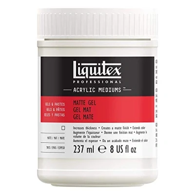 Abbildung von Liquitex 5321 Professional Mattes Gel Medium, entzieht Acrylfarben den Glanz, kann als Klebemittel für Collagen benutzt werden, 237 ml Tube