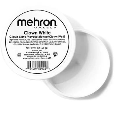 Abbildung von Mehron Clown White Professionelles Creme Make up für Gesichtsbemalung Weißes Gesichtsmake Halloween (65 g)