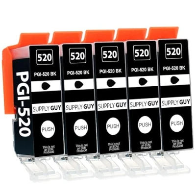 Abbildung von Supply Guy 5 Druckerpatronen mit Chip kompatibel Canon PGI 520 Schwarz für Pixma IP3600 IP4600 IP4700 MP540 MP550 MP560 MP620 MP630 MP640 MP980 MP990 MX860 MX870