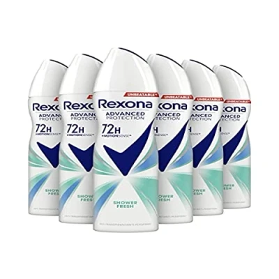 Abbildung von Rexona Women Advanced Protection Shower Fresh Anti Transpirant Spray 72 Stunden Schutz vor Schweiß und Körpergeruch 6 x 150 ml Vorteilspack