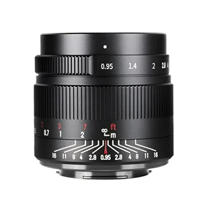 Abbildung von 7artisans Kompaktes Kameraobjektiv 35mm, f/0,95 große Blende, APS C für spiegellose Kameras mit M4/3, MFT Anschluss, Panasonic GF1,GF2,GF3,GF5,GF6,GF7,GF8,GF9