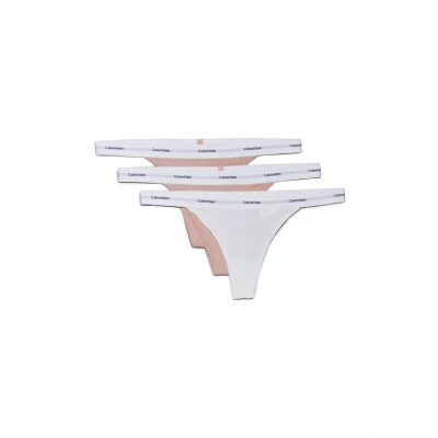 Abbildung von Calvin Klein Underwear Thong 3 PACK String, Damen, Größe: Small, Subdued/white
