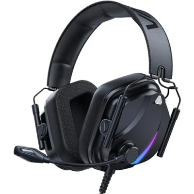 Abbildung von Vakedy HW12 Gaming Headset für PS5,Mac,Switch,PC,PS4,Xbox Series XS, Xbox One, Kabelgebundenes GamingHeadset (Schwarz)