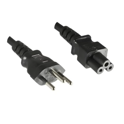 Abbildung von DINIC Stromkabel, Netzkabel für die Schweiz auf C5 Kleeblatt Stecker, SEV (1,80m 1 Stück, schwarz)