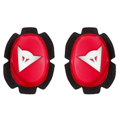 Abbildung von Dainese Pista Knee Slider, Polyurethan Motorradknie, Motorrad Knieschoner, Gleichmäßiger Kontakt mit Piste und Asphalt, Schieber Klettverschluss, Rot/Weiß