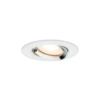 Abbildung von Paulmann 92903 Nova Plus LED Einbauleuchte IP65 rund schwenkbar 7W dimmbar Einbaustrahler GU10 Weiß matt, Chrom Einbaulampe 2700K