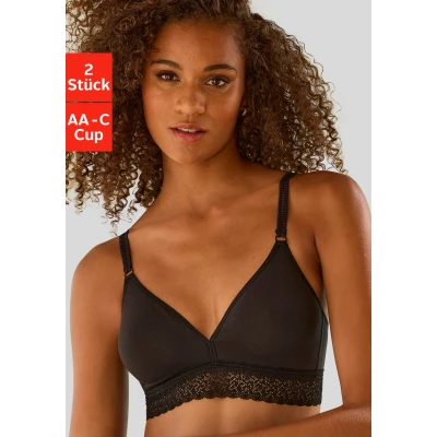 Abbildung von petite fleur Bralette BH, ohne Bügel im attraktiven Doppelpack