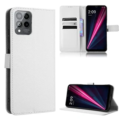 Abbildung von BAILI Lederhülle für T Mobile Phone Pro 5G/REVVL 6 5G Hülle, Flip Case mit Kartenfach Stand, Diamant Tasche Cover Etui Handyhülle 5G, Diamant03