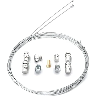 Abbildung von 2 Stück 2m Kupplungsseil, Motorrad Universal Seilzug,Motorrad Notfall Kupplungszug Bremskabel Gaszug Reparatur Set mit Nippel Universalteilen