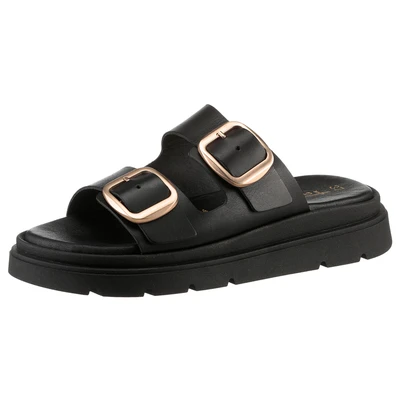 Abbildung von Tamaris Pantolette flach, Damen, Größe: 39, Black leather Schuhe