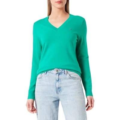 Abbildung von Tommy Hilfiger Stitch Sweater Strickpullover, Damen, Größe: XS, Olympic green