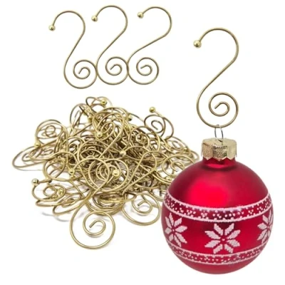 Abbildung von com four® 50x Kugelaufhänger für Weihnachtsbaumschmuck Aufhänger Christbaumkugeln Perfekt Weihnachtskugeln