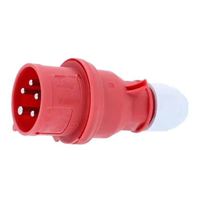 Abbildung von as Schwabe CEE Phasenwendestecker 400V/16A/5 polig Starkstrom Stecker mit Schraubanschlüssen Stromstecker Schlagfest Zugentlastung Spritzwassergeschützt IP44 Made in Germany Rot, 61460