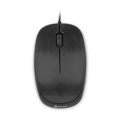 Abbildung von NGS Flame Black Optische Maus von 1000dpi und USB Cable, Computer oder Laptop mit 3 Tasten, für Links Rechtshänder, Schwarz