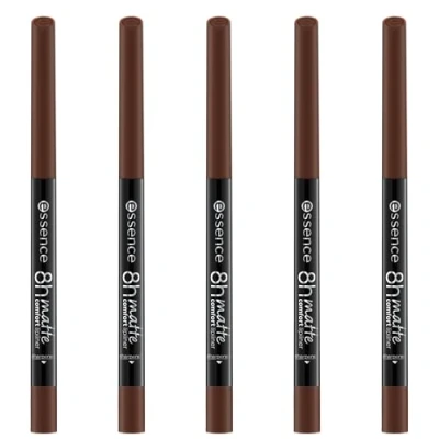 Abbildung von essence 8h MATTE comfort lipliner, Nr. 11, Braun, langanhaltend, sofortiges Ergebnis, matt, vegan, ohne Konservierungsstoffe, Parabene, Mikroplastikpartikel, 5er Pack (5x0.3g)