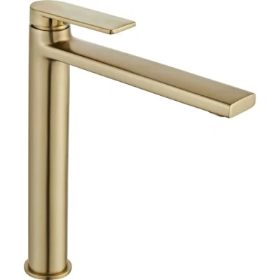Abbildung von wohnwerk.idee Badarmatur Waschbeckenarmatur Wasserhahn Einhebelmischer Verso Gold Chrom Matt