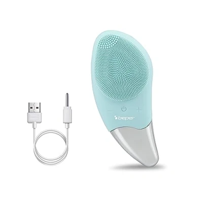 Abbildung von BEPER P302VIS002 Gesichtsreinigungsbürste, 5 W, Silikon, wasserdicht, Schall Technologie, wiederaufladbar über USB Kabel, Akku für bis zu 90 Minuten Laufzeit, ideal alle Hauttypen