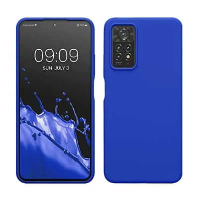 Abbildung von kwmobile Hülle kompatibel mit Xiaomi Redmi Note 11 Pro / (5G) 12 (4G) Silikon Handy Case Handyhülle weiche Oberfläche kabelloses Laden Baltik Blau