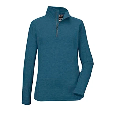Abbildung von Killtec (KILAH) Damen Ksw 3 Wmn Shrt Funktionsshirt mit Stehkragen und Rei verschluss, Dunkel Türkis, 42 EU
