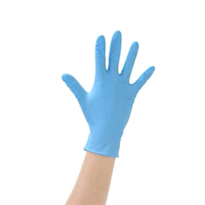 Abbildung von Einweg Nitrilhandschuhe, Puderfrei, Blau, Größe M (Packung mit 100 Stück)