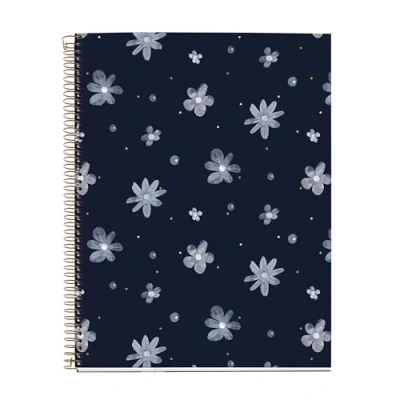 Abbildung von Miquelrius Notebook A4 (210 x 297 mm), kariert 5 mm, 120 Blatt 70 g/m², Kartoneinband mit goldenen Details, 4 farbige Streifen, Kupferspirale, Kollektion Midnight Secrets, blaue Blumen