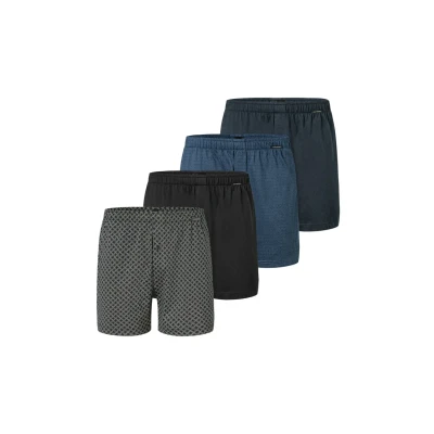 Abbildung von Schiesser 4 PACK Boxershorts, Herren, Größe: Small, Grau schwarz dunkelblau