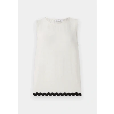 Abbildung von VILA Vimanda WAVY O NECK Bluse, Damen, Größe: 34, Birch/black beauty