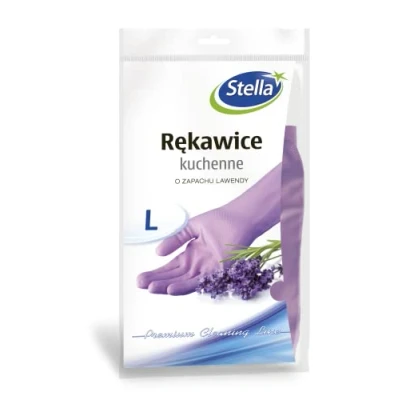 Abbildung von STELLA Gummihandschuhe Küchenhandschuhe 1 Stück/ Paar/Größe L Lavendelduft/Gummi Reinigungshandschuhe/Haushalt Küche Reinigung Wasserdichte Handschuhe/Lavendelfarben Violett